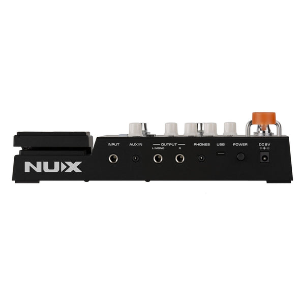 NUX MG-400 rear panel I/O — stereo outs, phones, aux in, USB-C