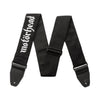 Black guitar strap with 'Motorhead' branding on a white background