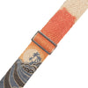 Woven belt with ocean-themed design and metal buckle on a white background
