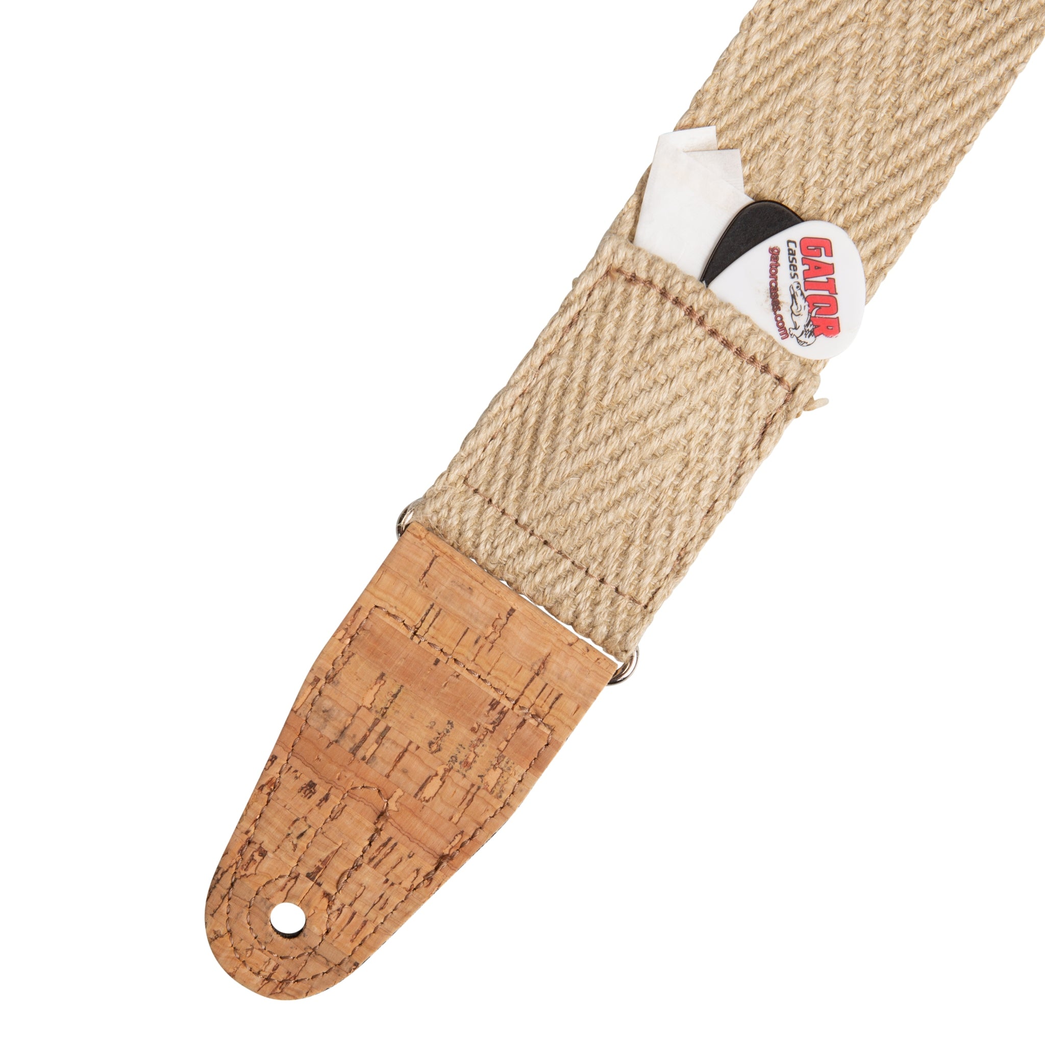 Guitar strap with cork end piece