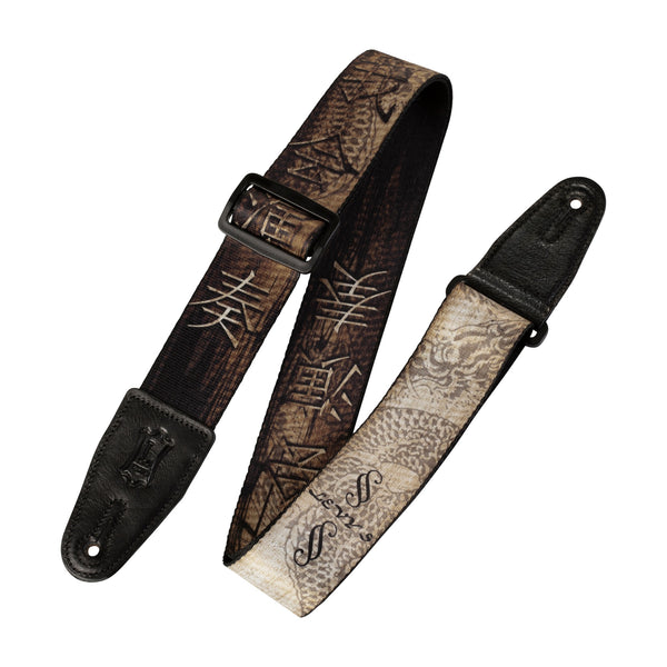 Levy's 2" Polyester Guitar Strap – Japanese Kanji Print