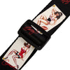 Black belt with vintage-style pin-up girl illustrations and 'Bang' branding.
