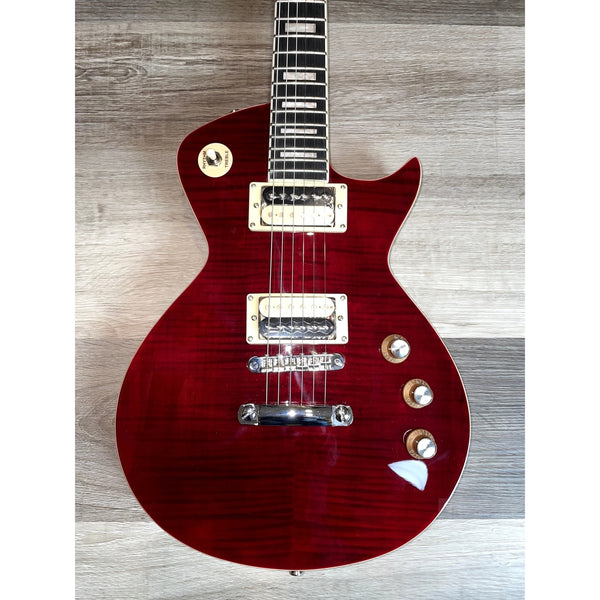 Tagima Mirach Transparent Red Flamed Maple with Hardshell Case