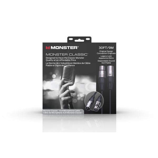 Monster Classic Pro Audio 30' Microphone Cable - XLR Mic Cable with Twisted Pair