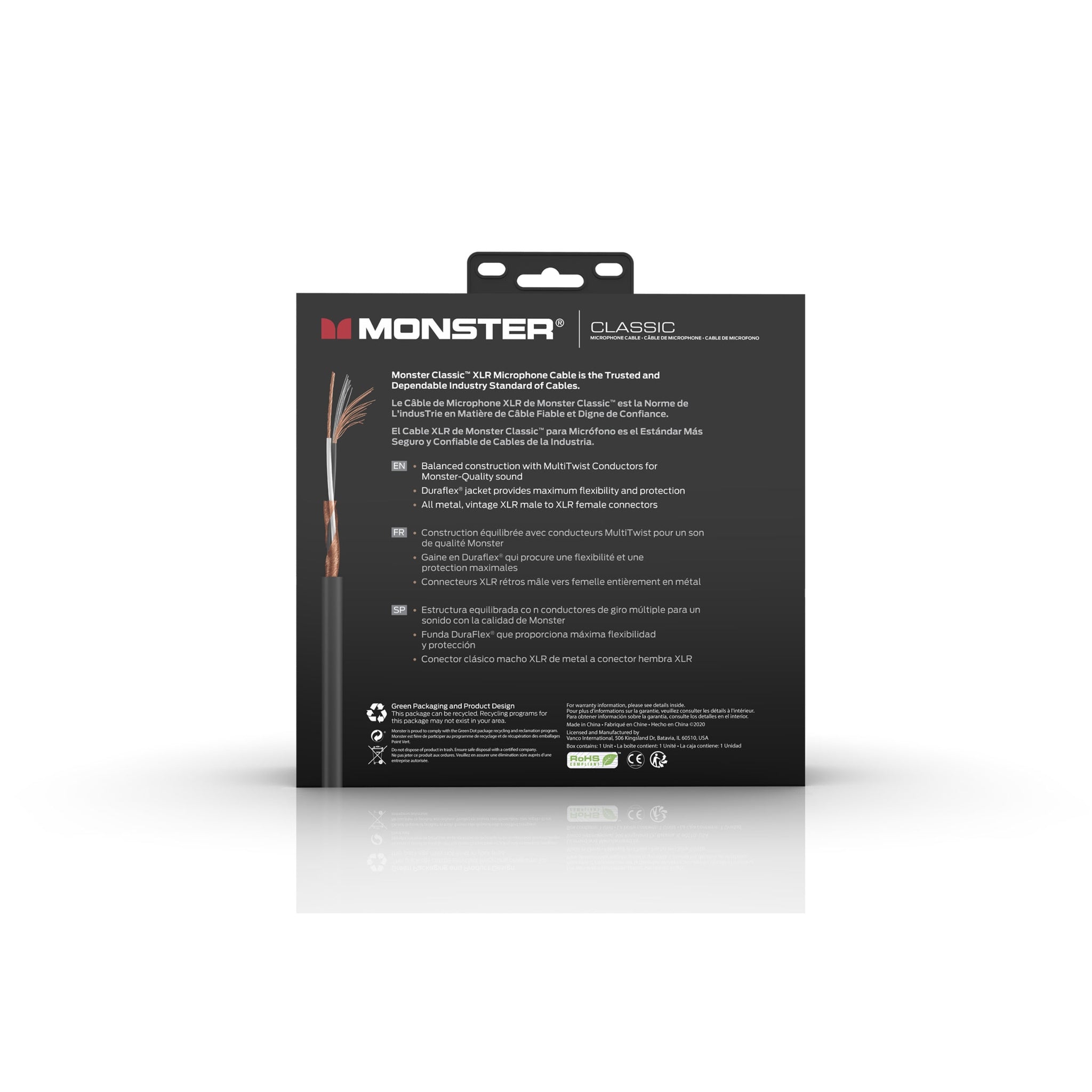 Monster Classic Pro Audio 30' Microphone Cable - XLR Mic Cable with Twisted Pair