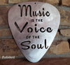 Music is the Voice of the Soul Guitar Pick Metal Art