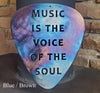 Music is the Voice of the Soul Guitar Pick Metal Art