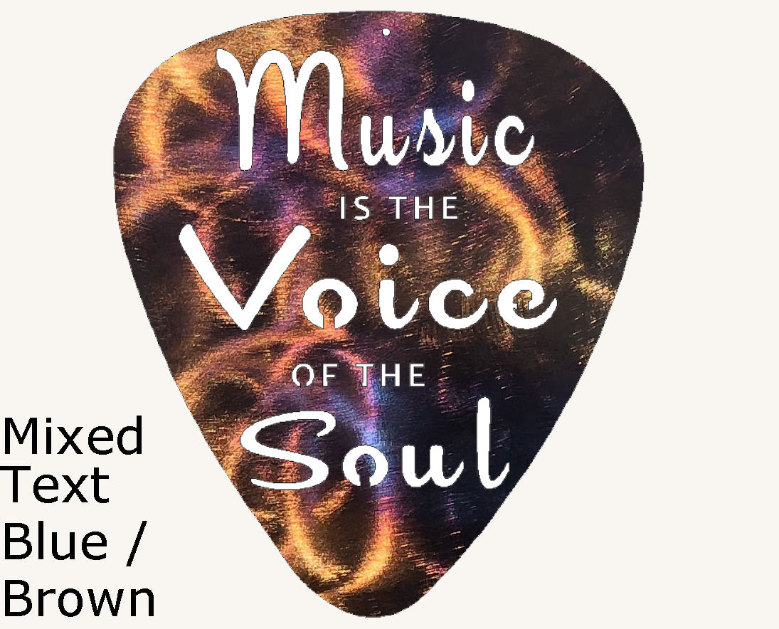 Music is the Voice of the Soul Guitar Pick Metal Art