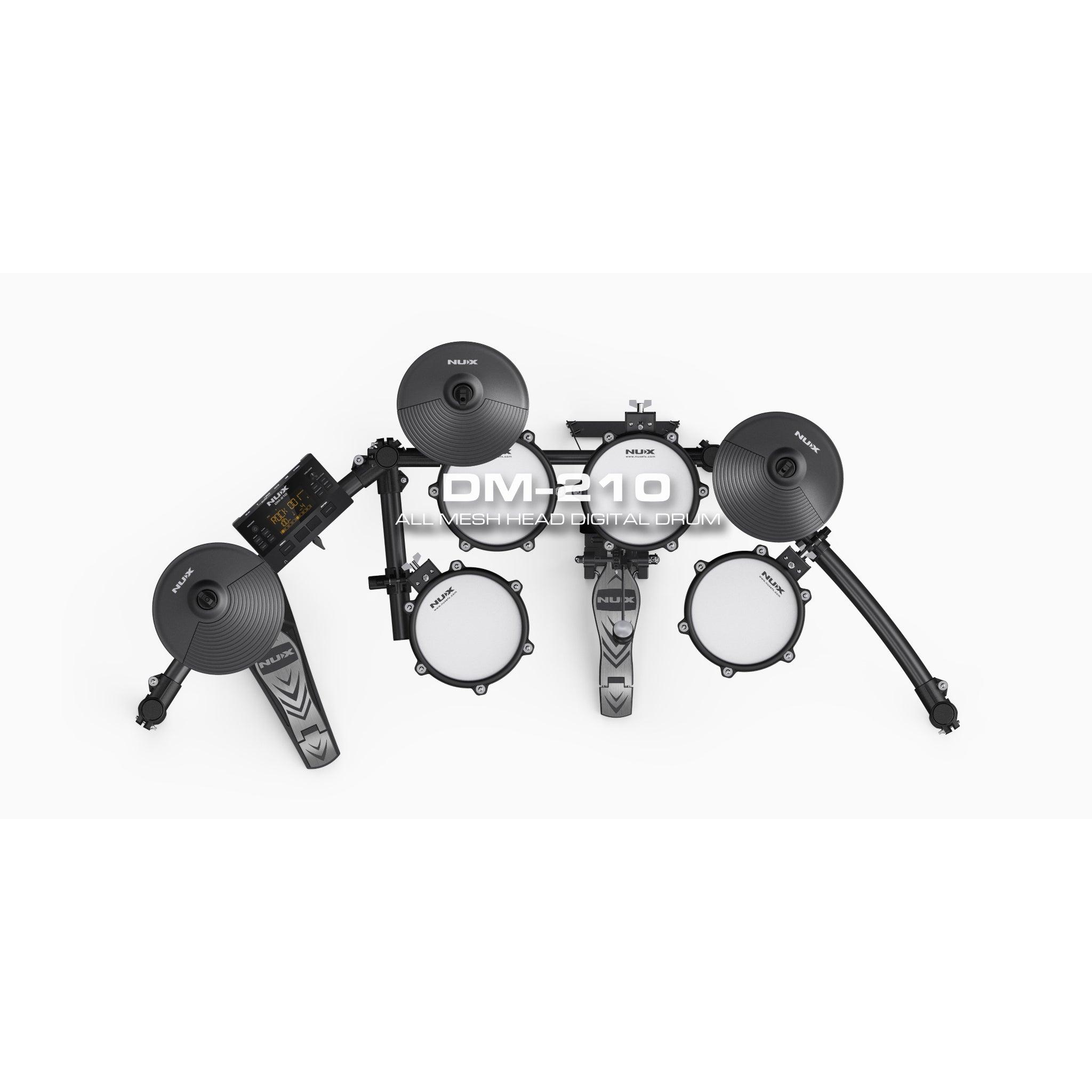 Nux Model DM-210 All Mesh Head Digital Electronic Drum Set Kit