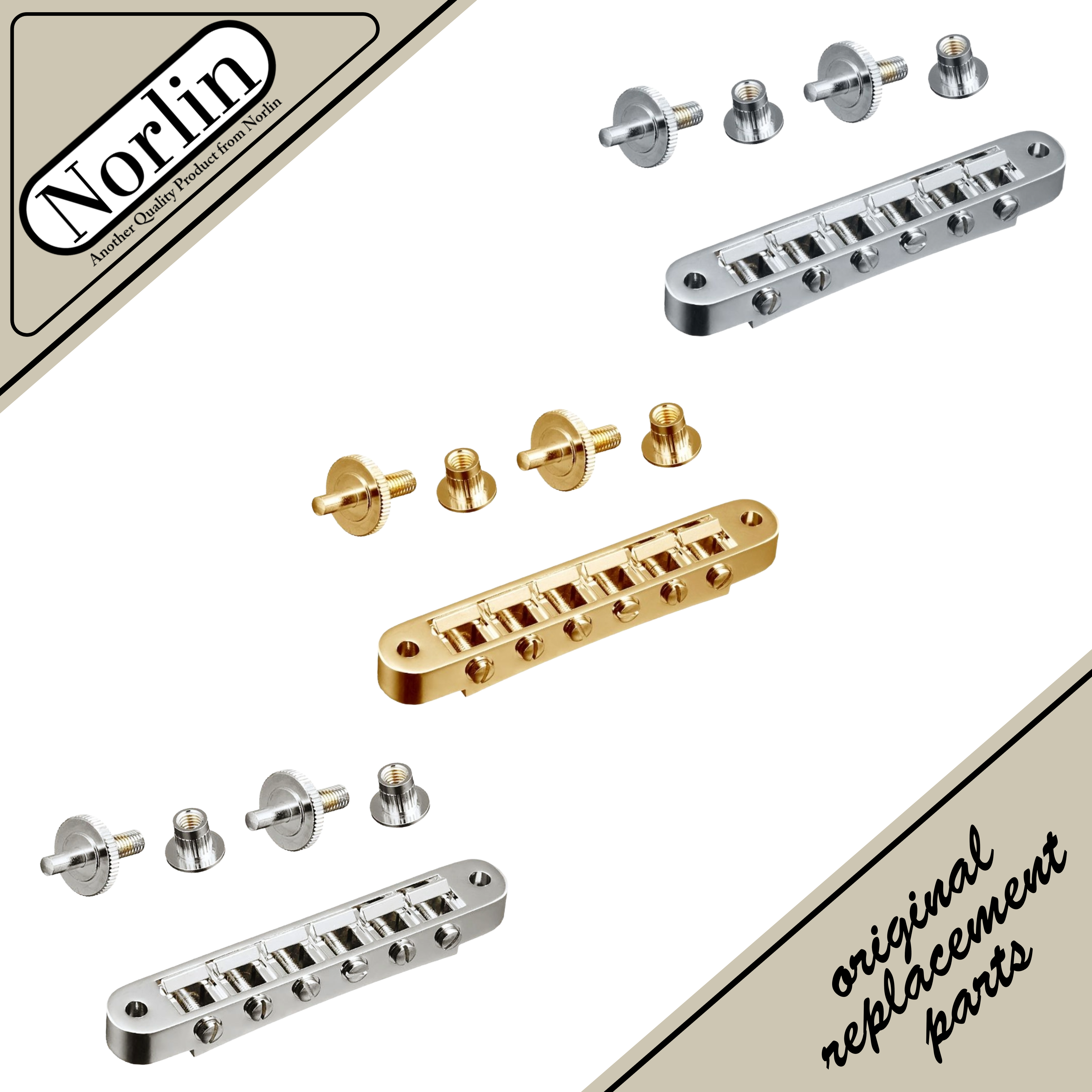 Nashville Tune-O-Matic Bridge w/ 4mm Posts for Gibson® Guitars