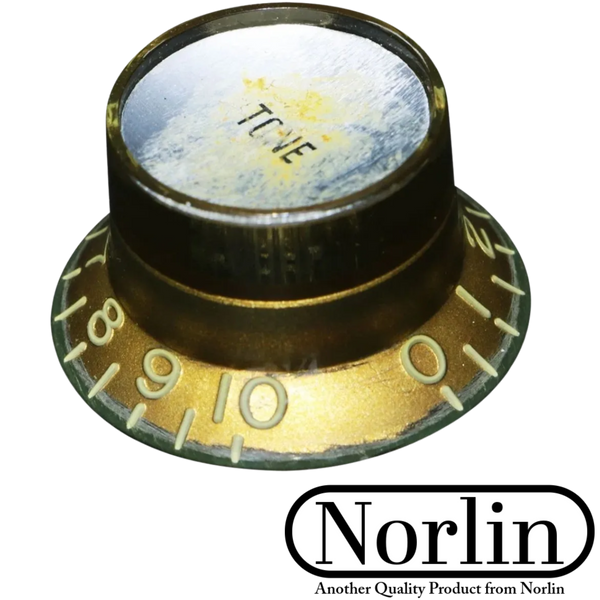 Aged Relic Top Hat Reflector Tone & Volume Knob for Gibson® Guitars (Inch)