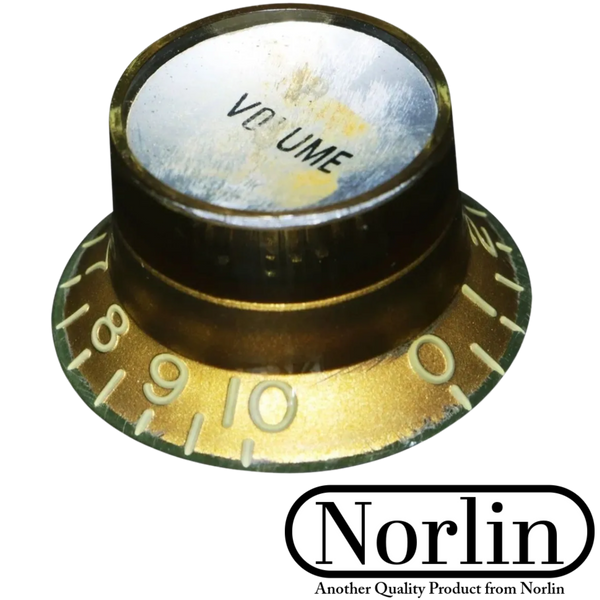Aged Relic Top Hat Reflector Tone & Volume Knob for Gibson® Guitars (Inch)