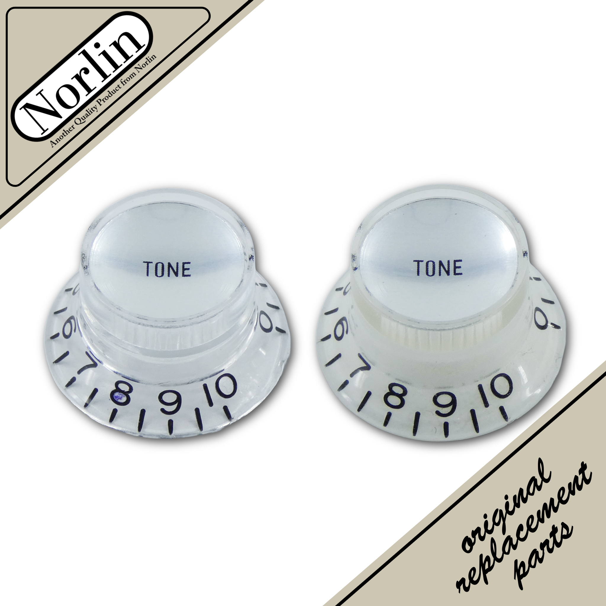 Embossed Low Top Hat Reflector Tone MOD Knob for Gibson® Guitars