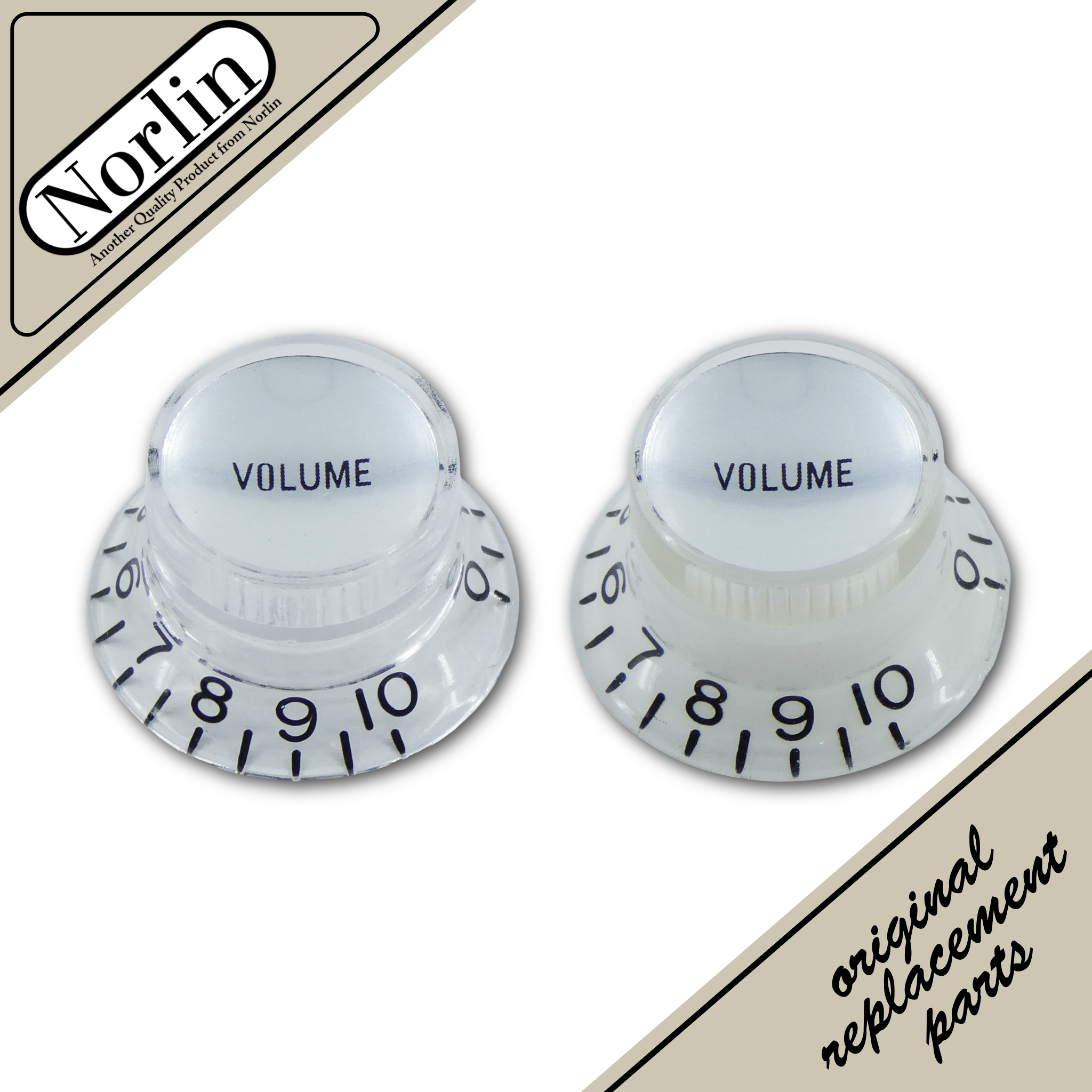 Embossed Low Top Hat Reflector Volume MOD Knob for Gibson® Guitars