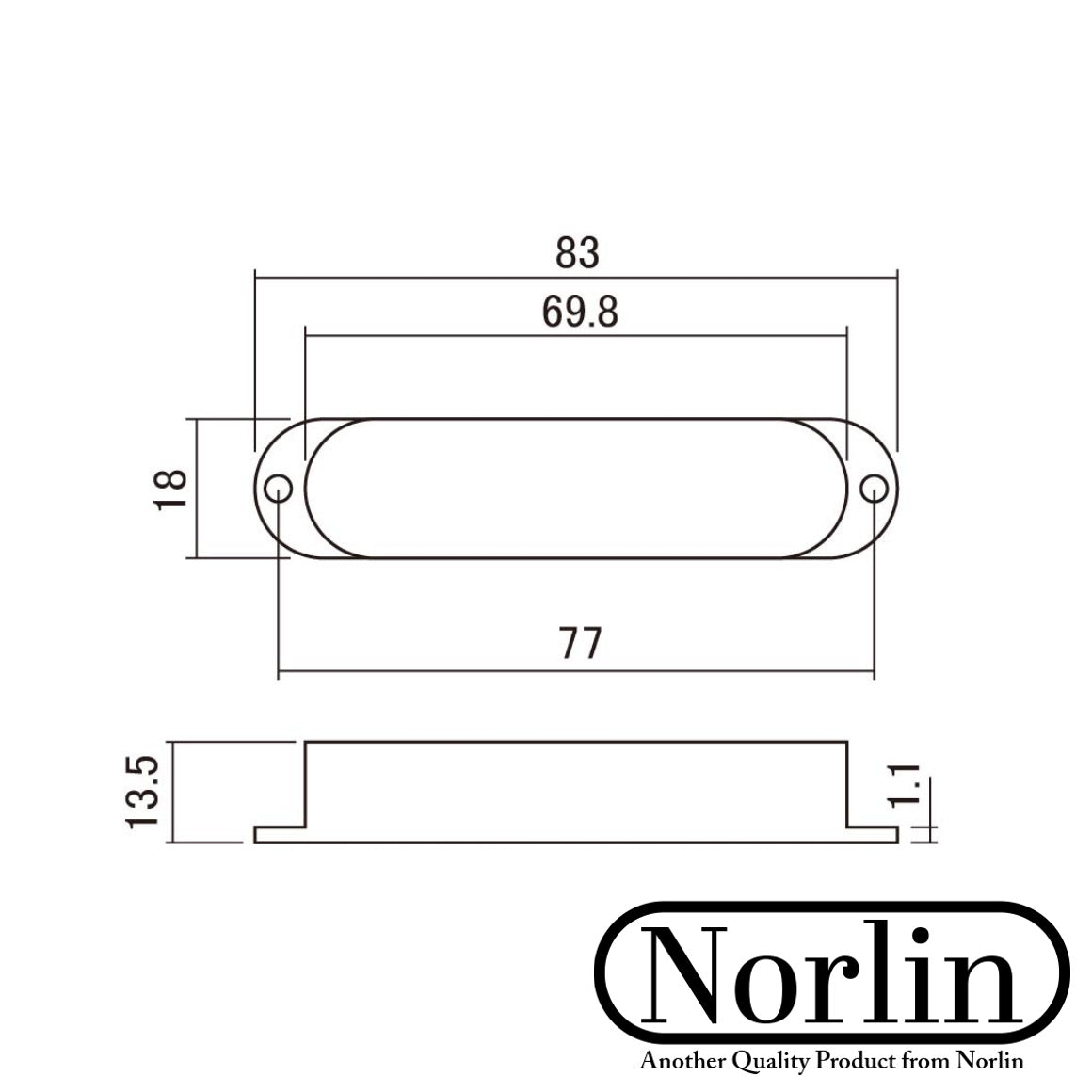 Plastic Single Coil Pickup Cover w/ No Holes for Fender® & Gibson® Guitars