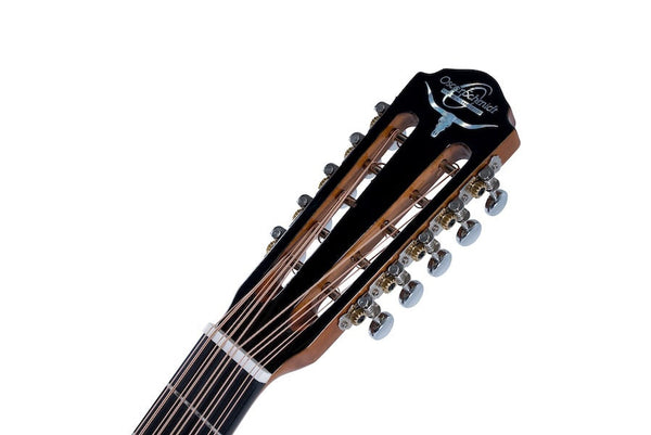 Oscar Schmidt OH32SEQTB Acoustic Electric Bajo Quinto w/Bag. Quilt Trans Black
