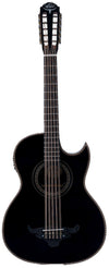Oscar Schmidt OH32SEQTB Acoustic Electric Bajo Quinto w/Bag. Quilt Trans Black