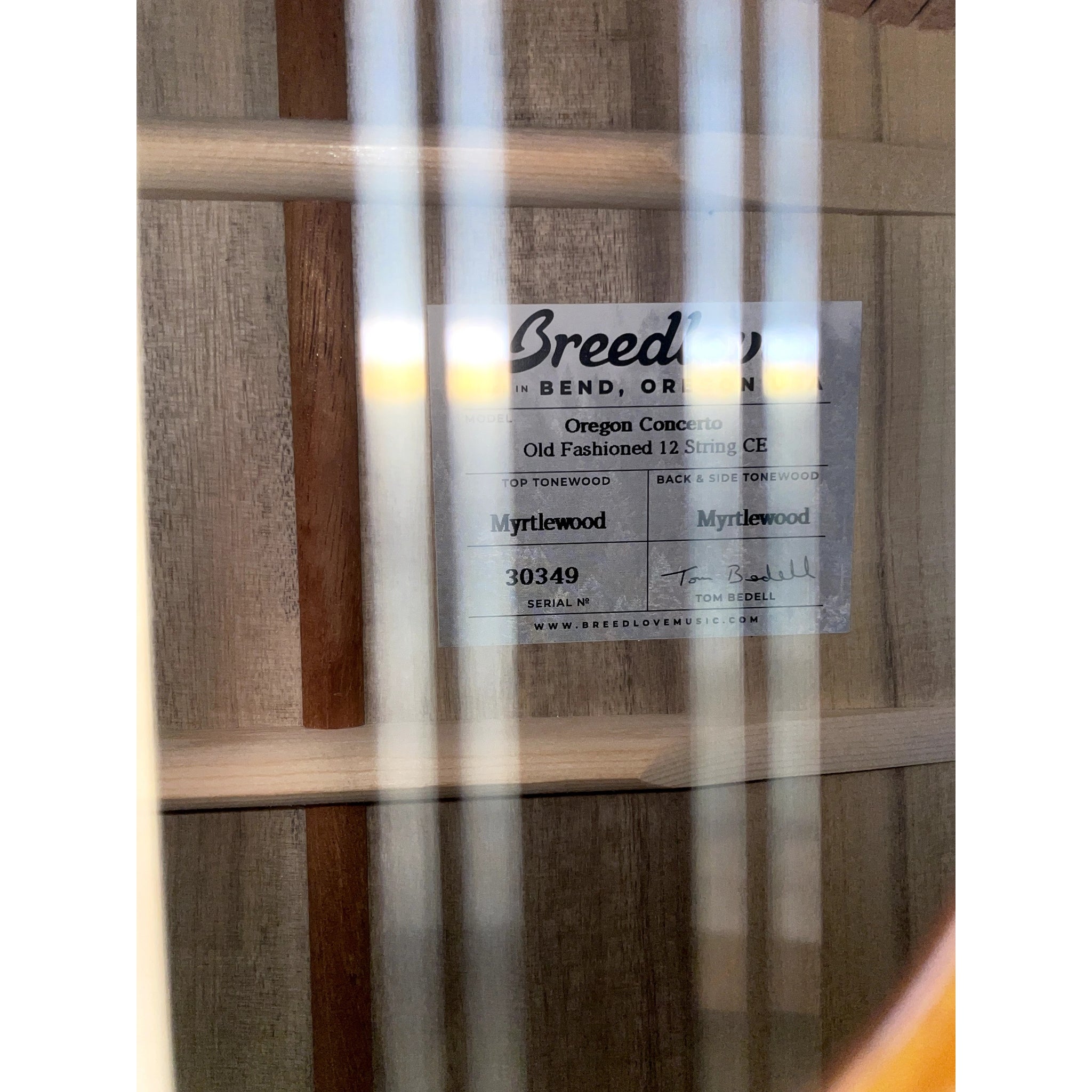 Breedlove USA MADE Oregon Dreadnought Concerto Old Fashioned 12-String CE Myrtlewood-Myrtlewood
