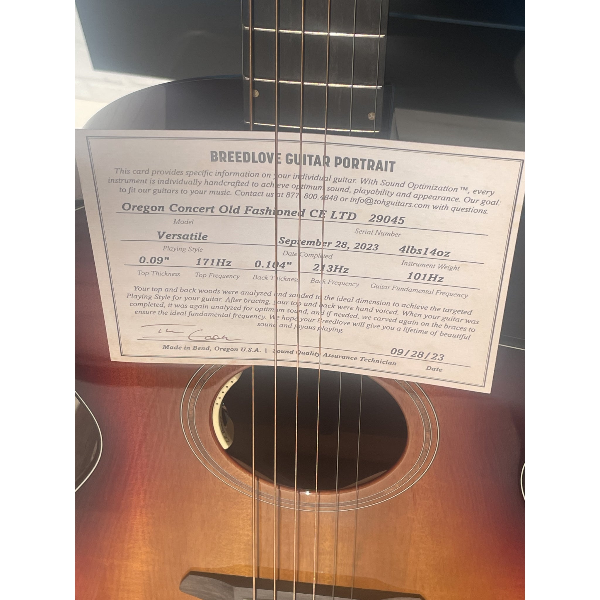 Breedlove USA Made Oregon Concert Old Fashioned CASE INCLUDED CE Myrtlewood-Myrtlewood