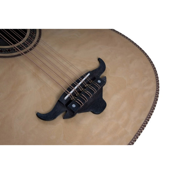 Oscar Schmidt OH32SEQN Acoustic Electric Bajo Quinto w/Bag. Quilt Natural