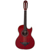 Oscar Schmidt OH32SEQTR Acoustic Electric Bajo Quinto w/Bag. Quilt Trans Red
