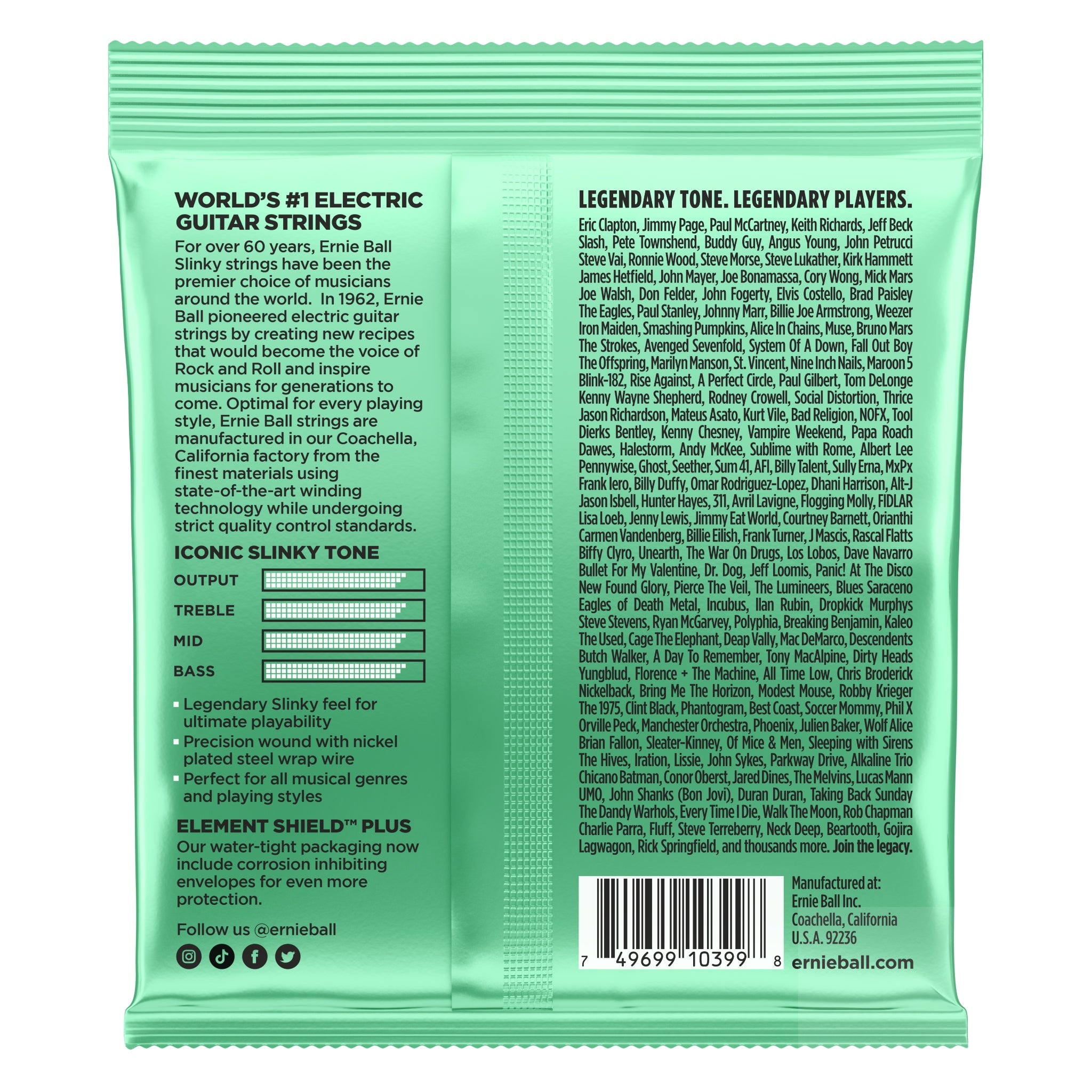 Ernie Ball Hyper Slinky Nickel Wound Electric Guitar Strings -  8 - 42