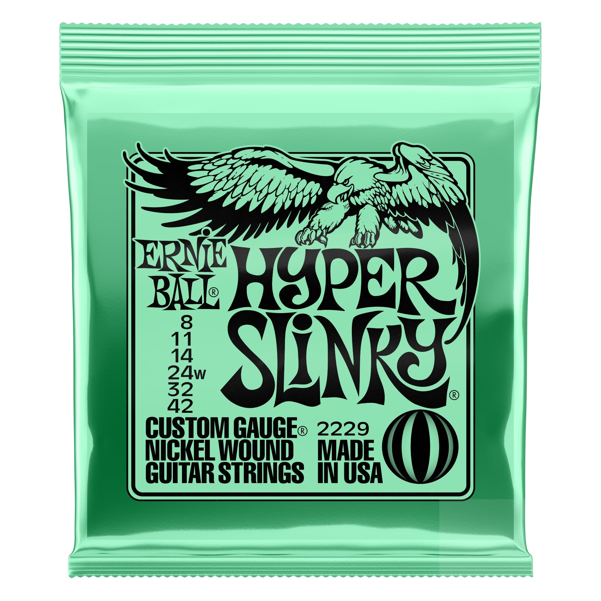 Ernie Ball Hyper Slinky Nickel Wound Electric Guitar Strings -  8 - 42
