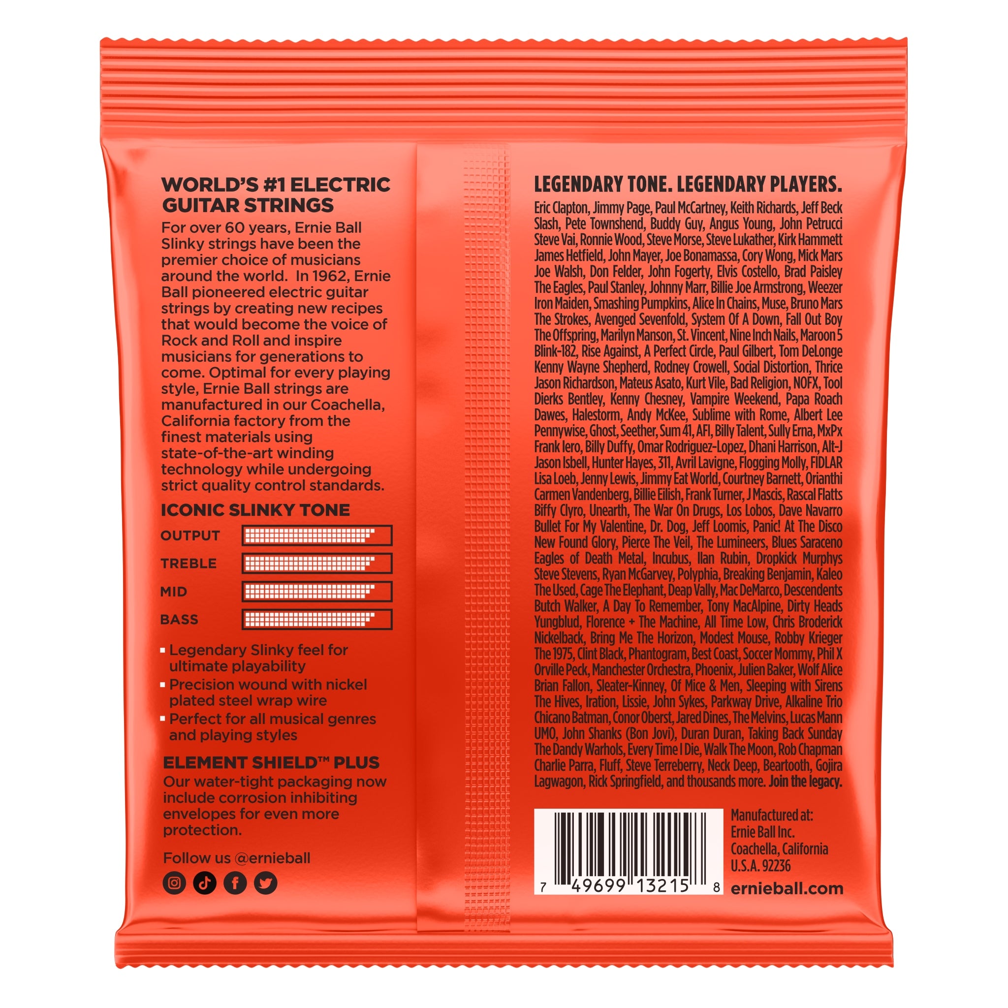 Ernie Ball Skinny Top Heavy Bottom Slinky Nickel Wound Electric Guitar Strings 3 Pack
