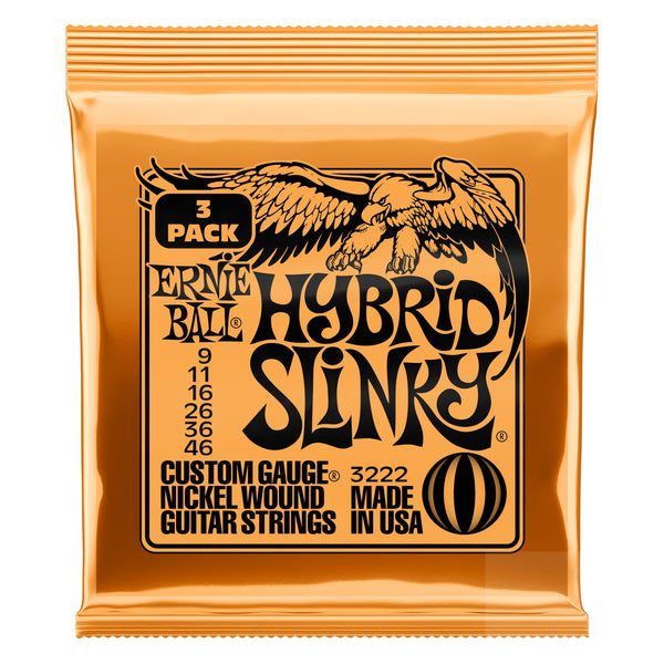 Ernie Ball Hybrid Slinky Nickel Wound Electric Guitar Strings 3 Pack