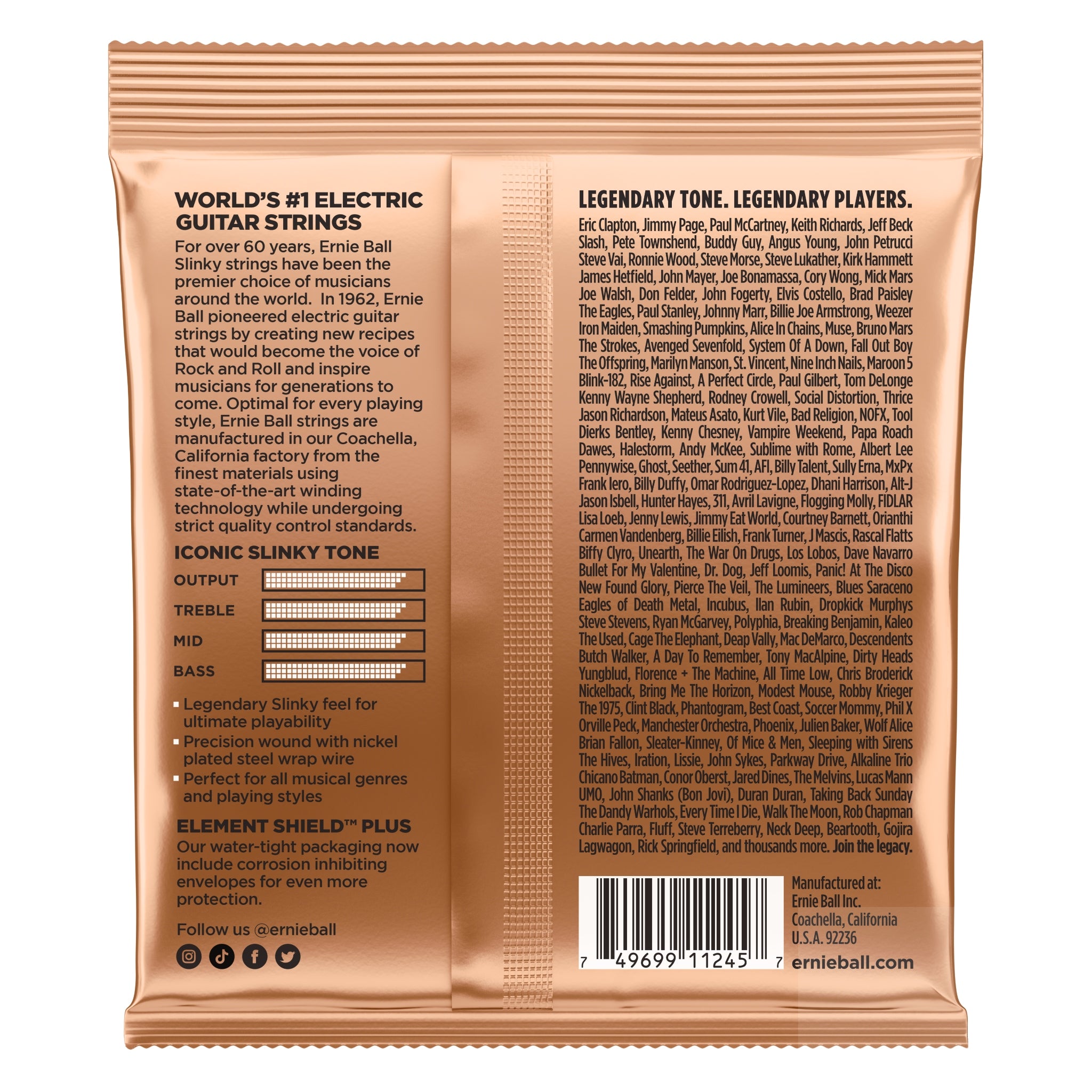 Ernie Ball Turbo Slinky Nickel Wound Electric Guitar Strings 3 Pack