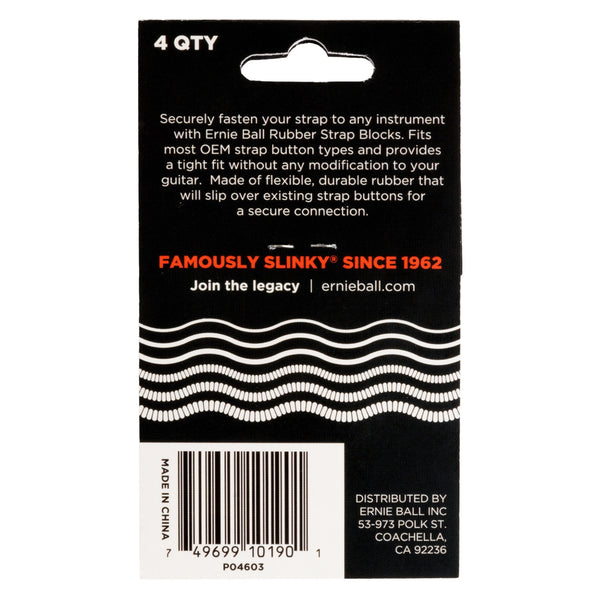 Ernie Ball Strap Blocks - Red/Black- 4 Pack