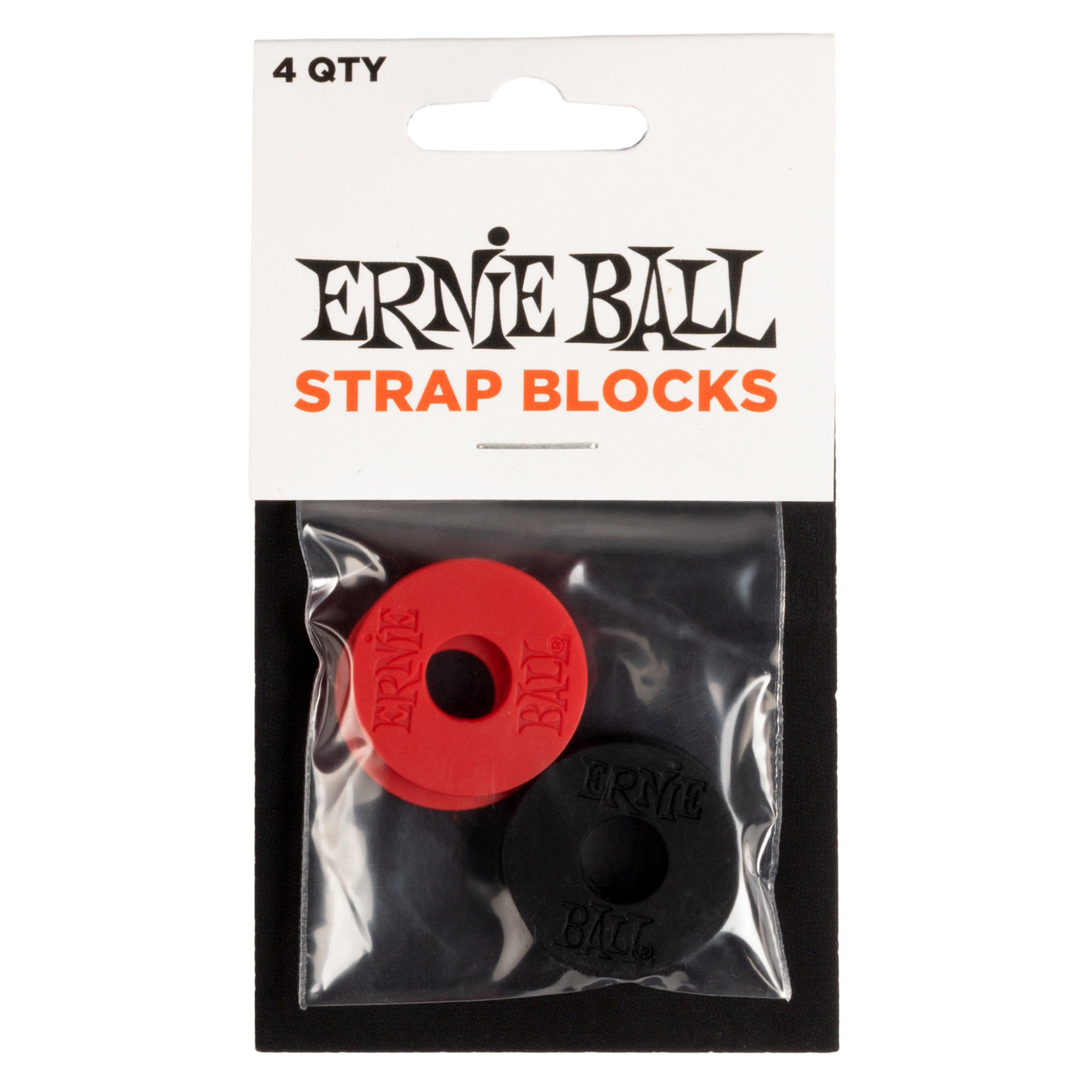Ernie Ball Strap Blocks - Red/Black- 4 Pack