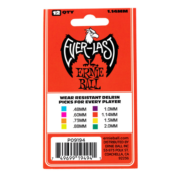 Ernie Ball Everlast Picks - 1.14mm Red - 12 Pack