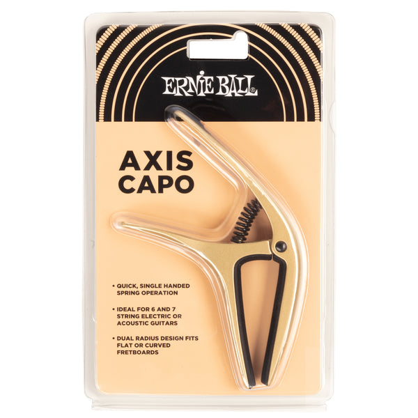 Ernie Ball Axis Dual Radius Capo, Gold Satin