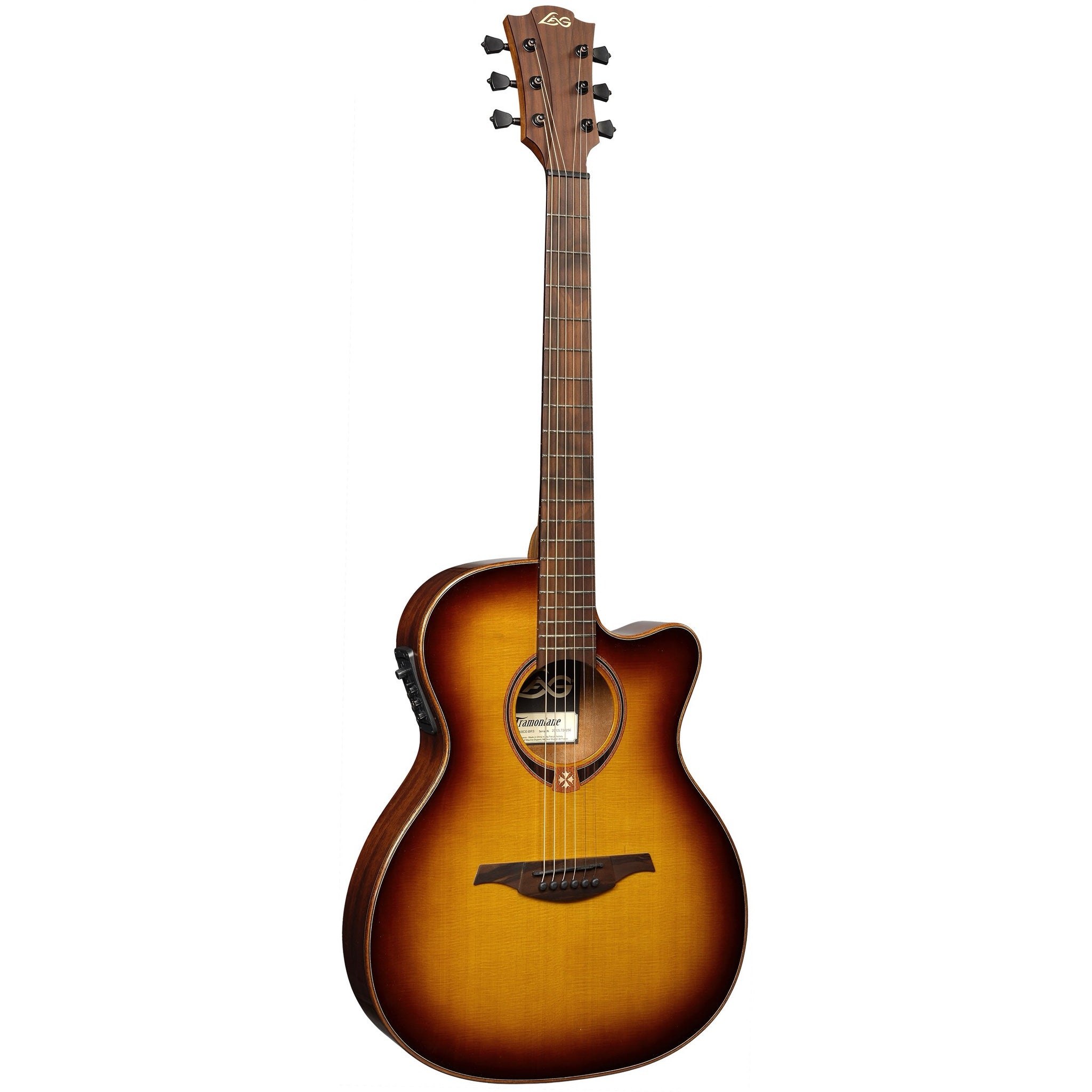 Lâg Tramontane 118 Auditorium Slim Cutaway Acoustic-Electric Guitar – Brown Shadow — full front view
