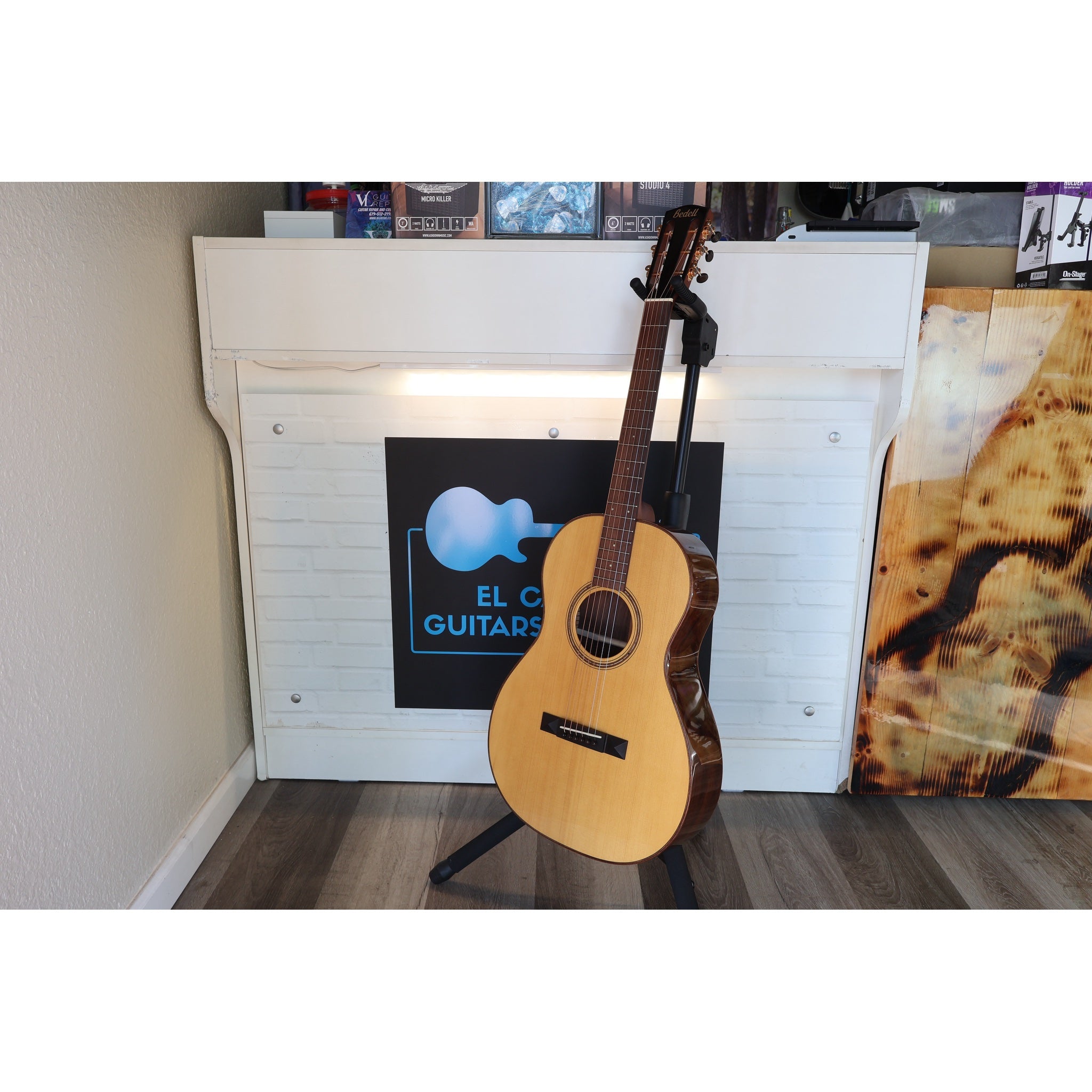 Bedell Bahia Parlor Adirondack Spruce & Brazilian Rosewood Acoustic Guitar – Tea Burst