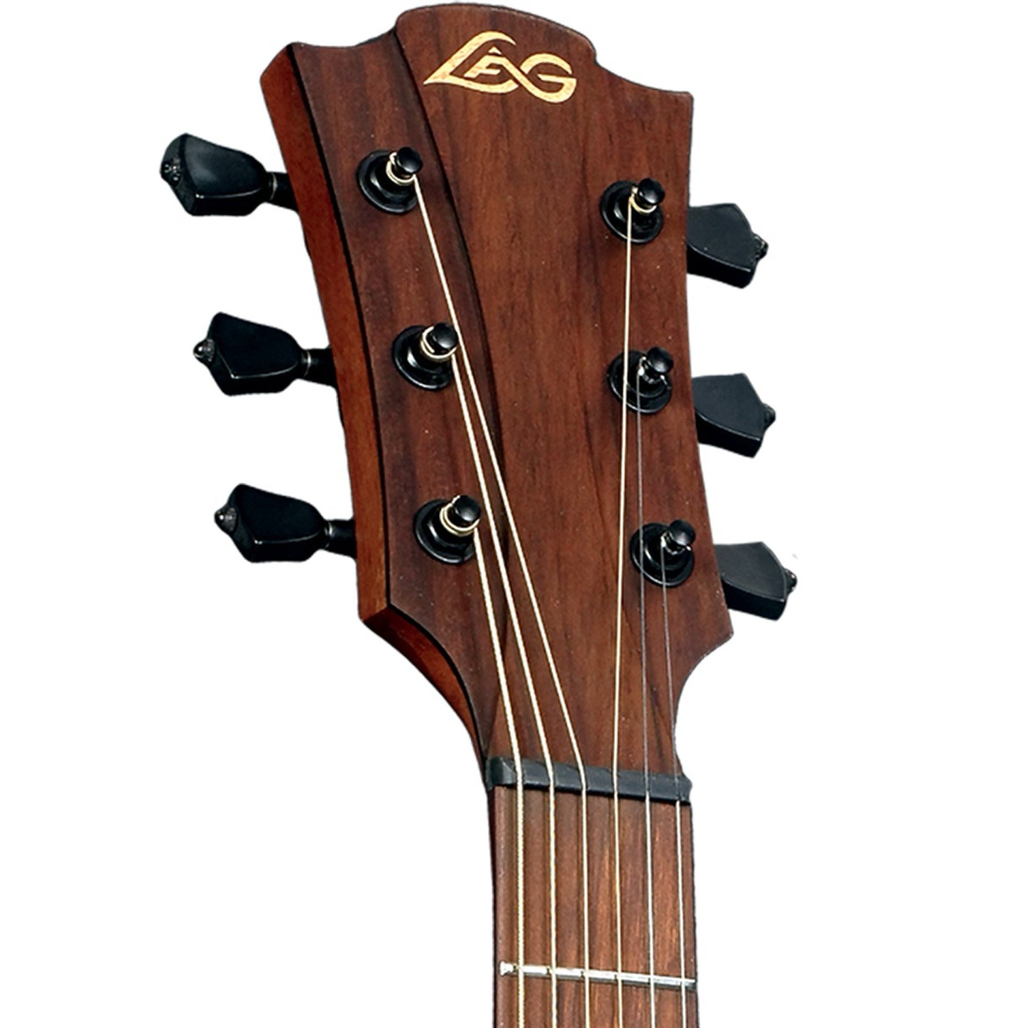 Lâg Tramontane 118 Auditorium Slim Cutaway Acoustic-Electric Guitar – Black — full front view