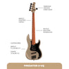 Tagima Predator 5 UQ multiscale 5-string bass in Metallic Deep Silver - image 11