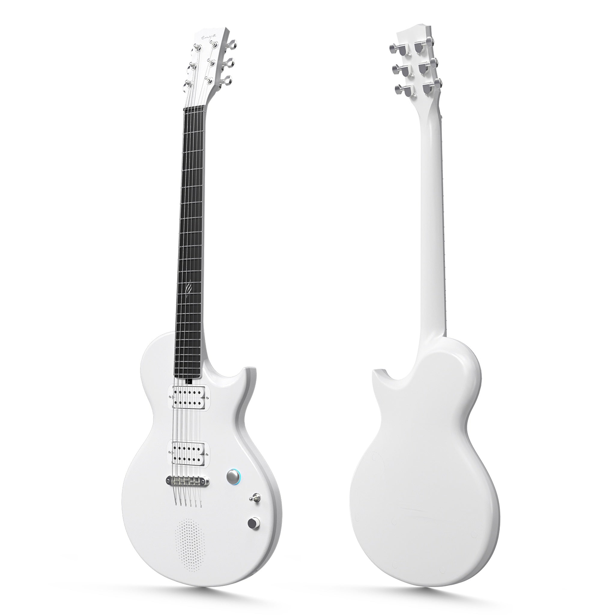 Enya Nova Go Sonic Smart Electric Guitar in Pearl White electronics detail