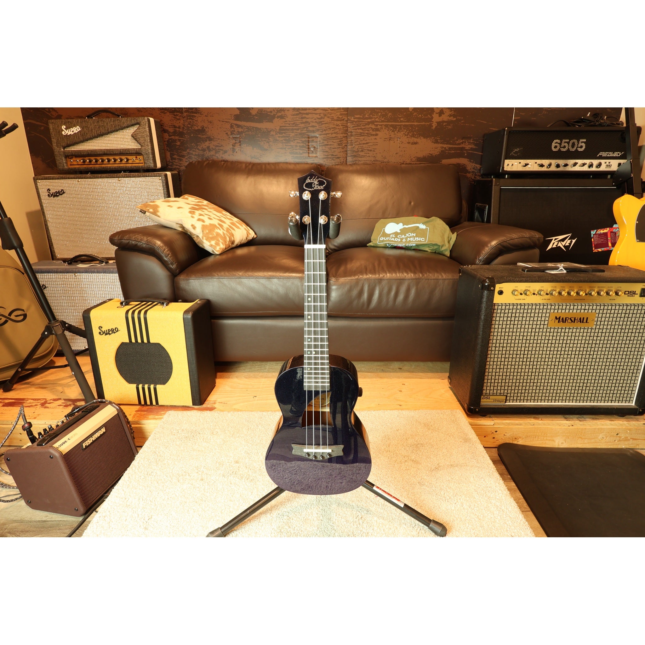 Eddy Finn Ocean King Concert Ukulele with Deluxe Gig Bag – Poseidon Blue Color-Shift (EFOK-PB)