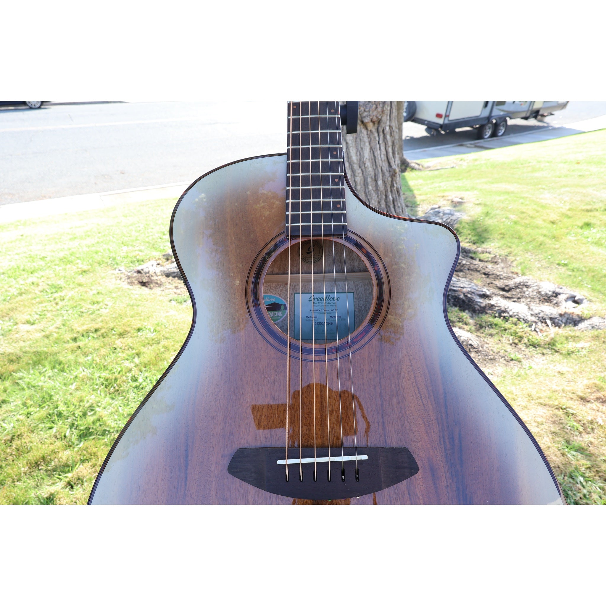Breedlove Pursuit Exotic S Limited Edition Concert CE Acoustic-Electric Guitar – White Sand