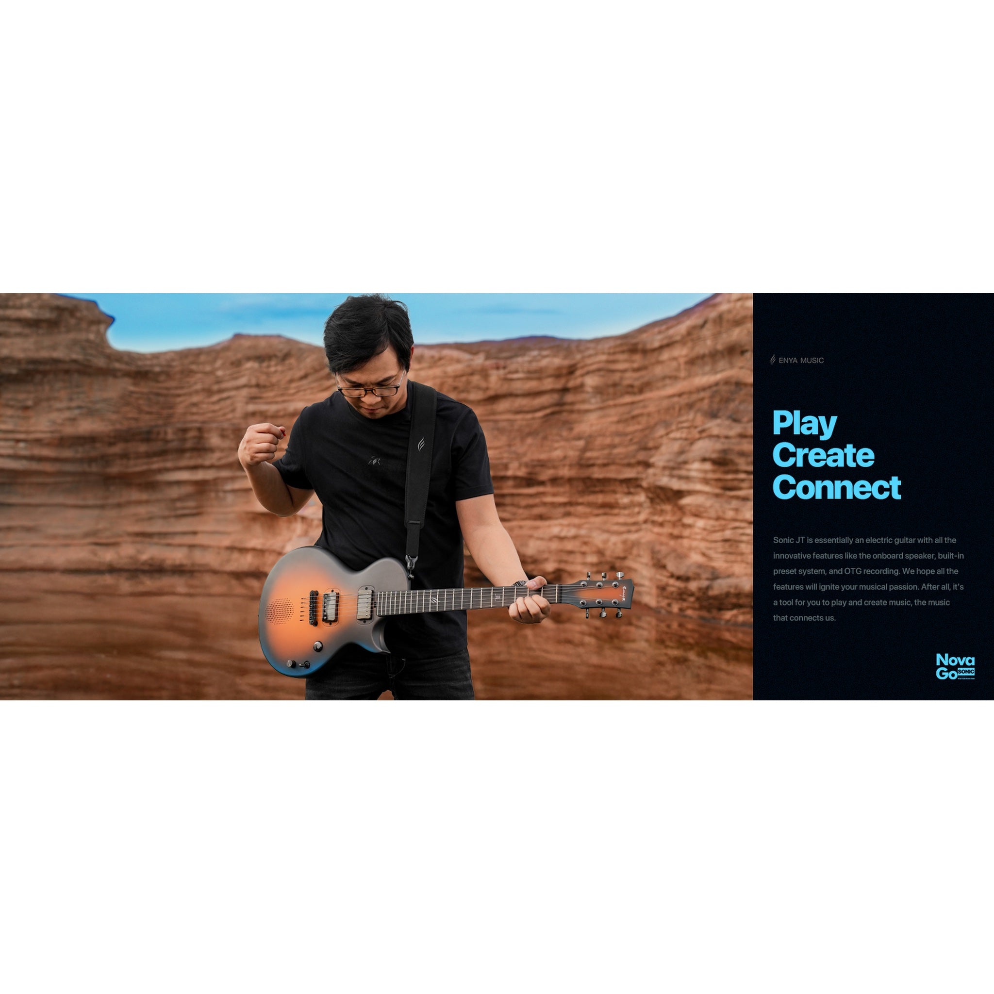 Enya Nova Go Sonic Smart Electric Guitar Sonic JT Tobacco Sunburst accessory image