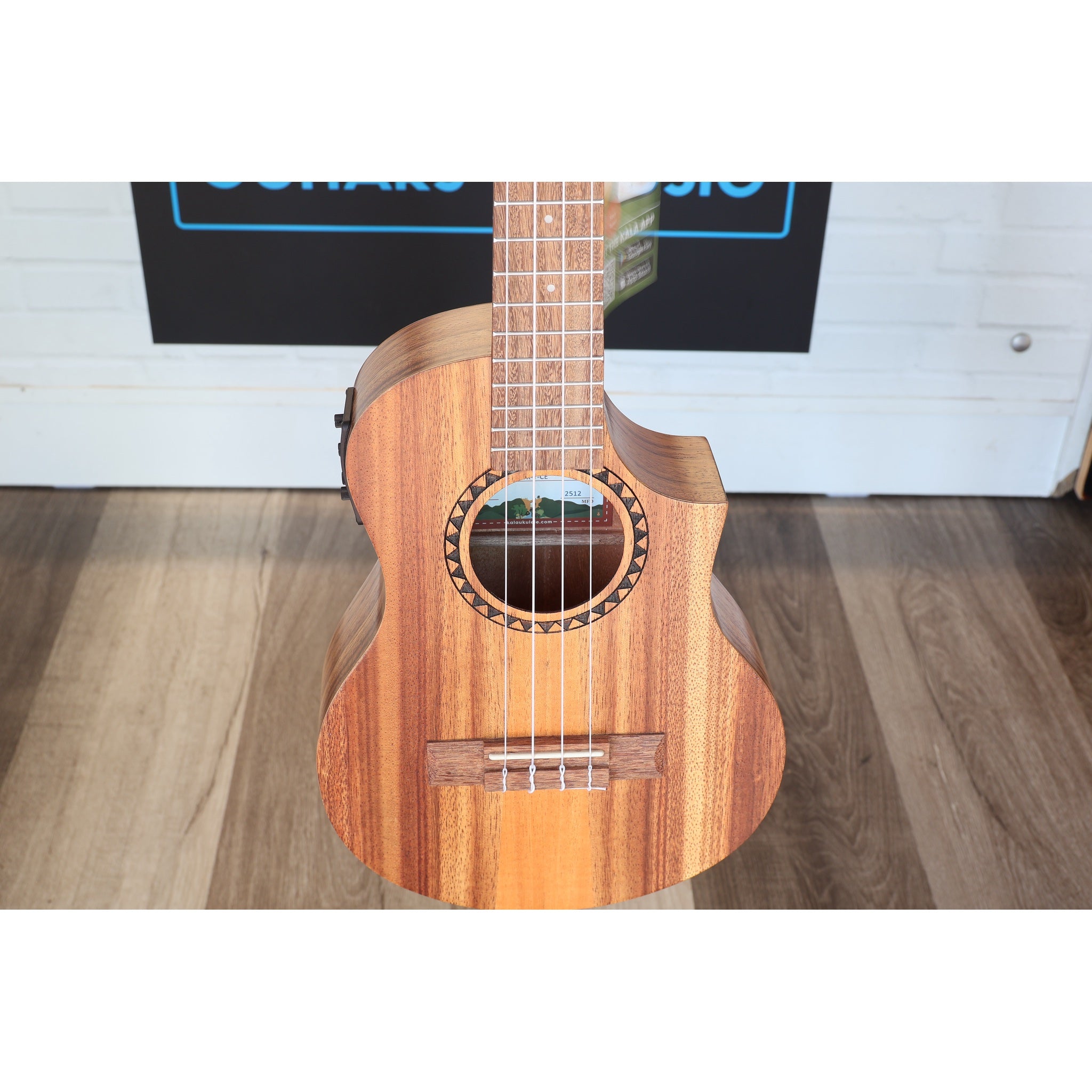 Kala Teak Tri-Top Tenor Ukulele w/ Cutaway & EQ - KA-TK-T-CE
