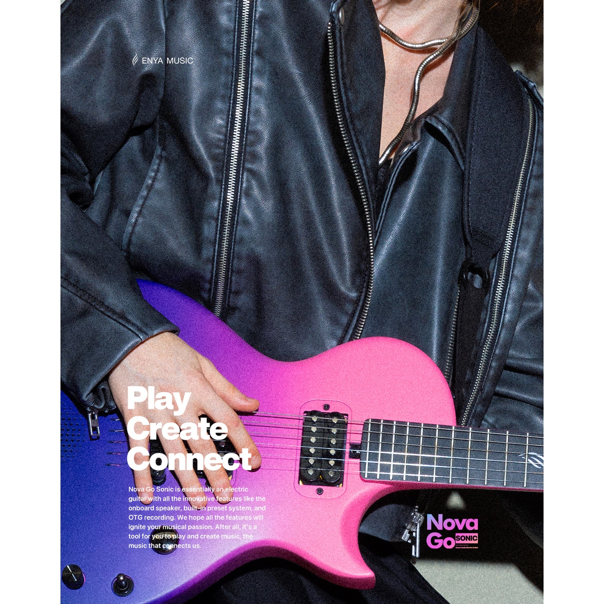 Enya Nova Go Sonic Smart Electric Guitar Cosmic Purple lifestyle image