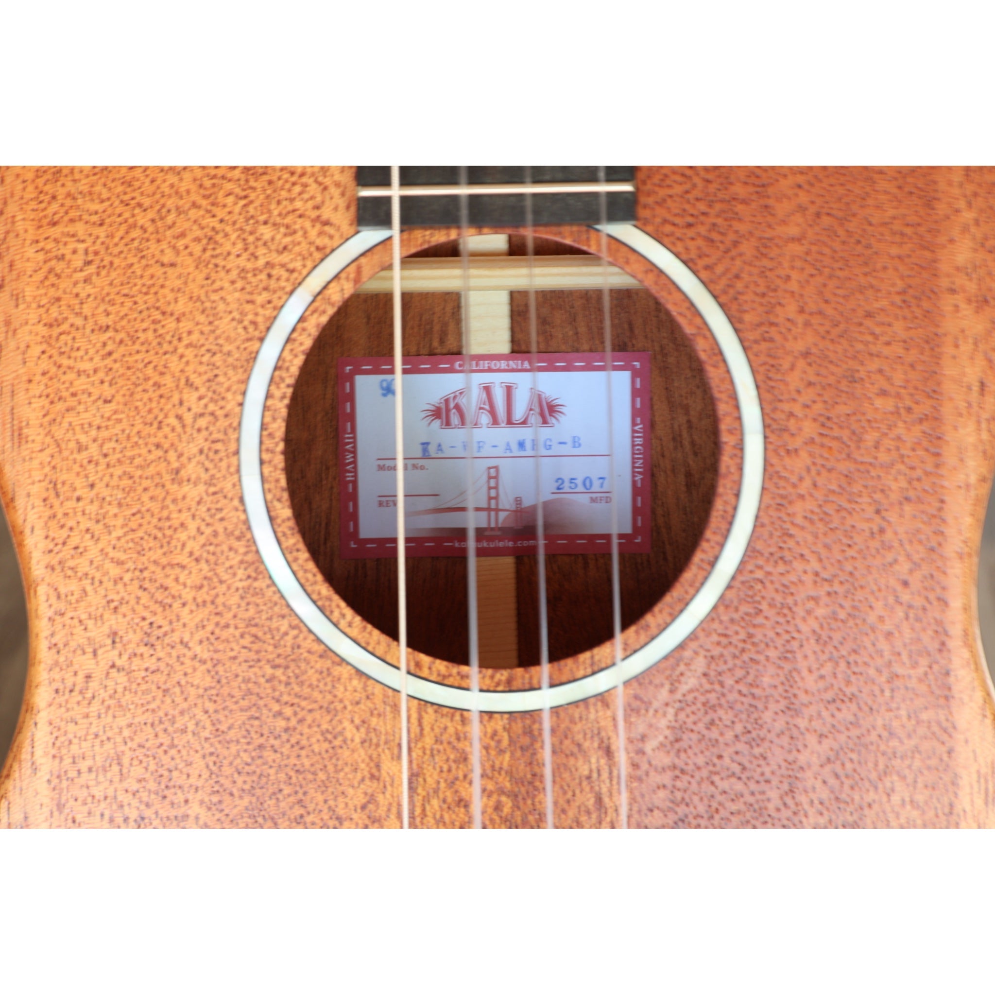 Kala All Solid Mahogany Waterfall Baritone Ukulele - KA-WF-AMHG-B_W/BAG