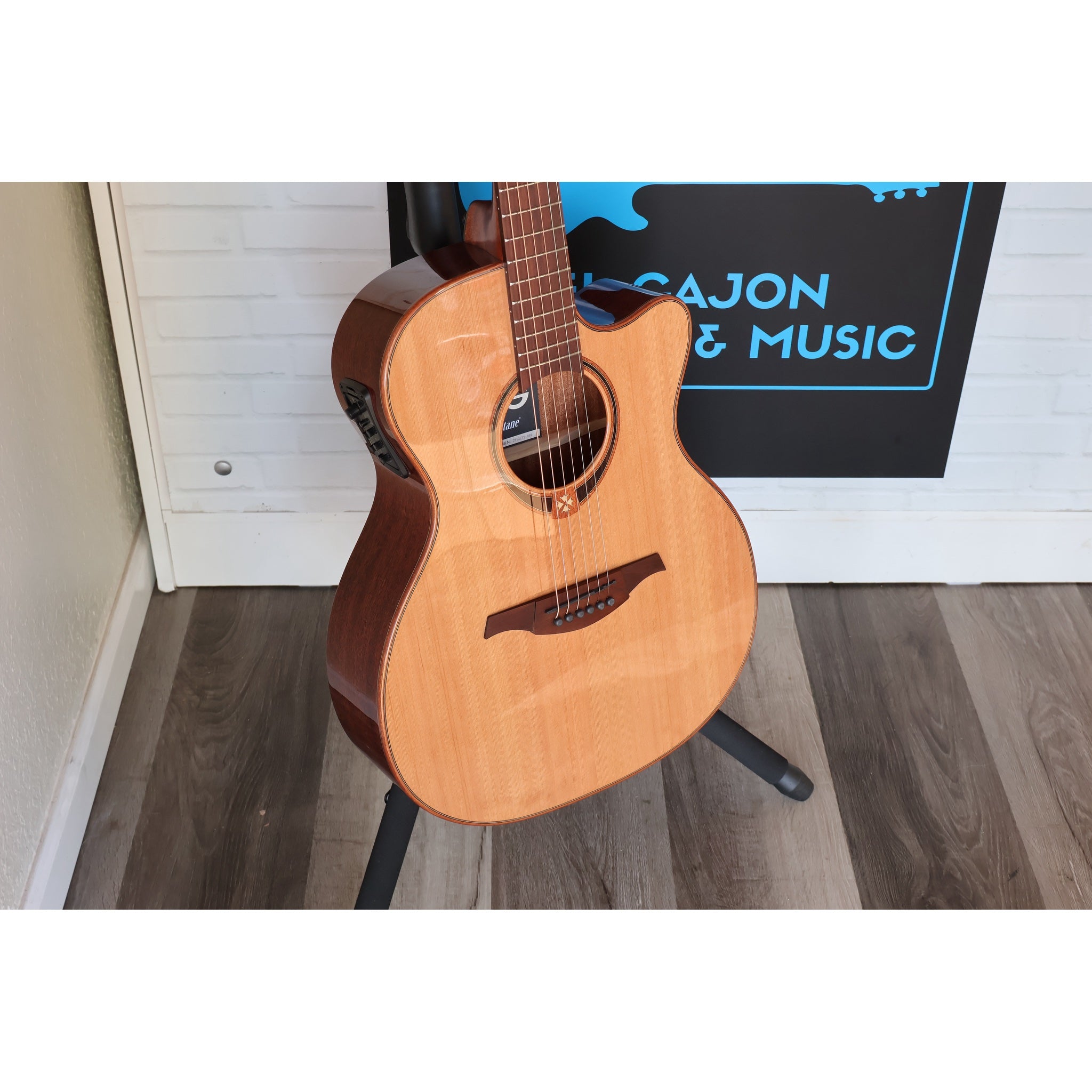 LAG T118ACE Auditorium Cutaway Acoustic-Electric Guitar – Natural