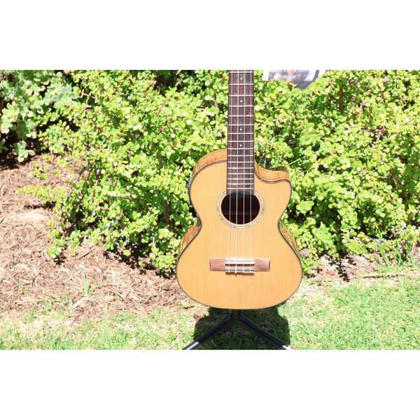 Kala KA-SCAC-T-CE Solid Cedar Top Acacia Tenor Cutaway Acoustic-Electric Ukulele with Fishman Kula EQ