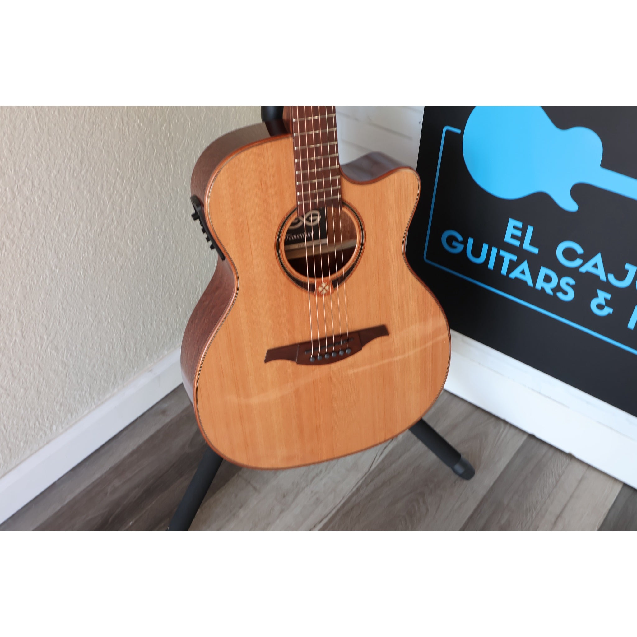 LAG T118ACE Auditorium Cutaway Acoustic-Electric Guitar – Natural