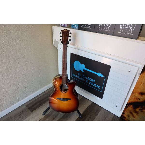LAG T118ACE-BRS Auditorium Cutaway Acoustic-Electric Guitar Brown Shadow