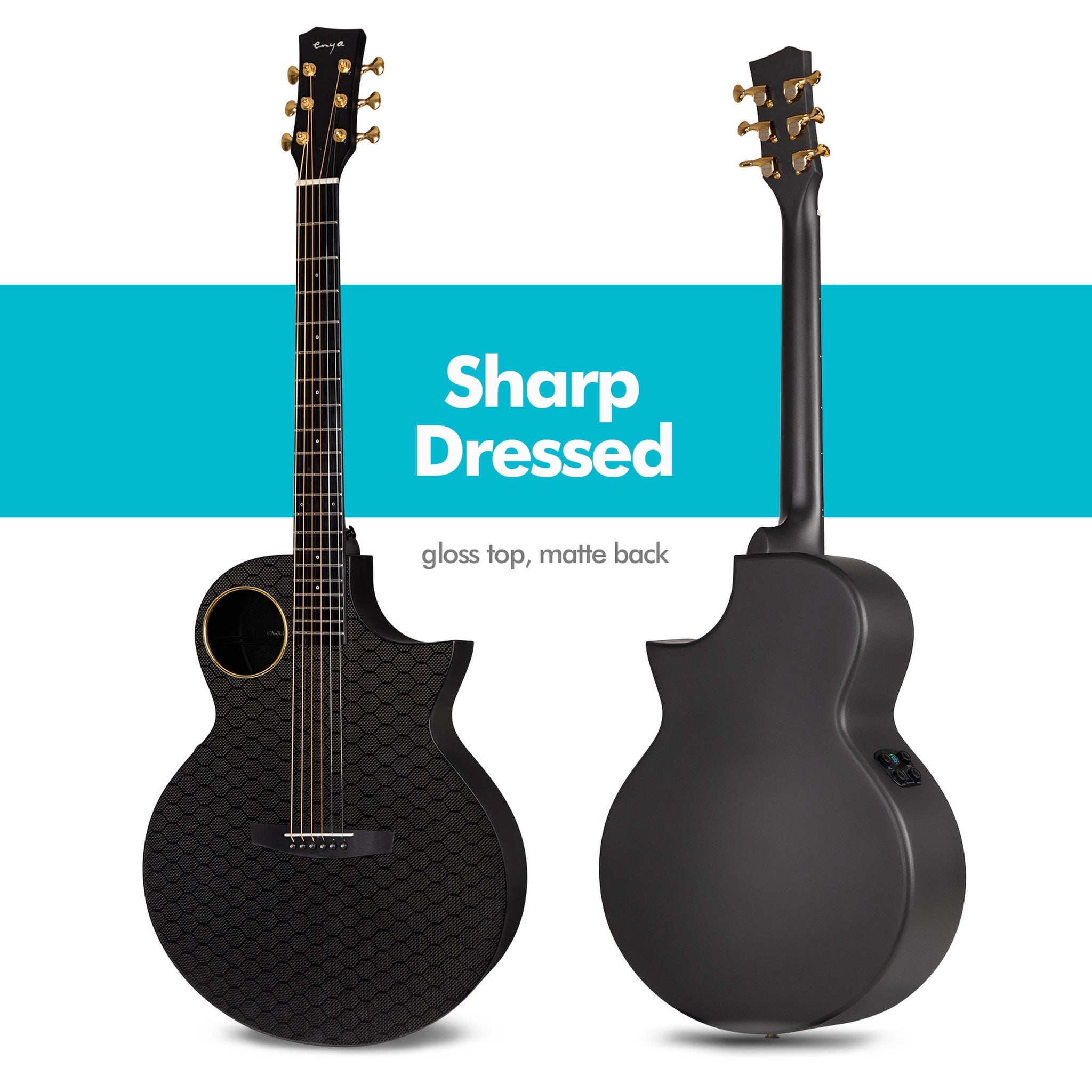 Enya X4 Pro carbon fiber acoustic guitar detail